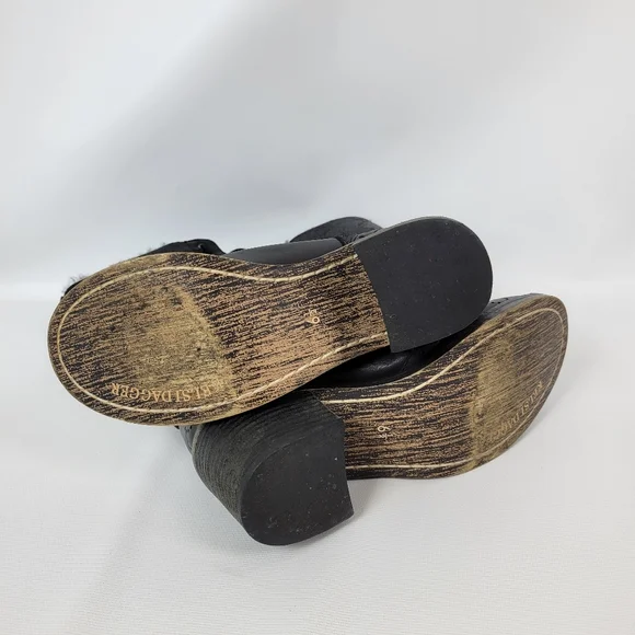 Kelsie Dagger Leather Sheepskin Sherling Lined Zippered Lace-up Boots Sz 6.5 - Picture 10 of 12